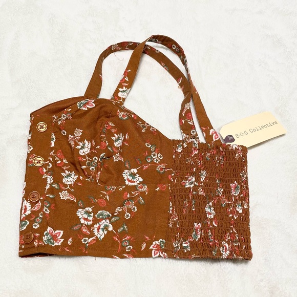 NWT B.O.G Collective Floral Crop Tank Top - Picture 7 of 11